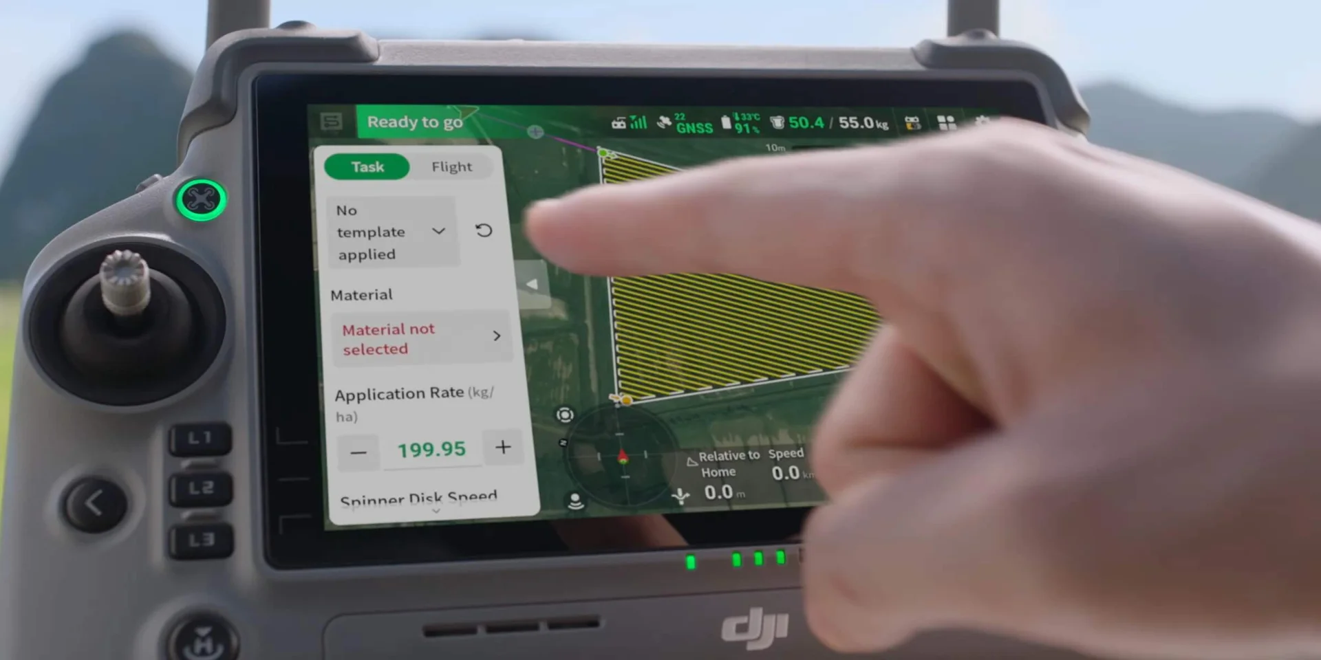 DJI AGRAS T55 — Flow control without manual calibration