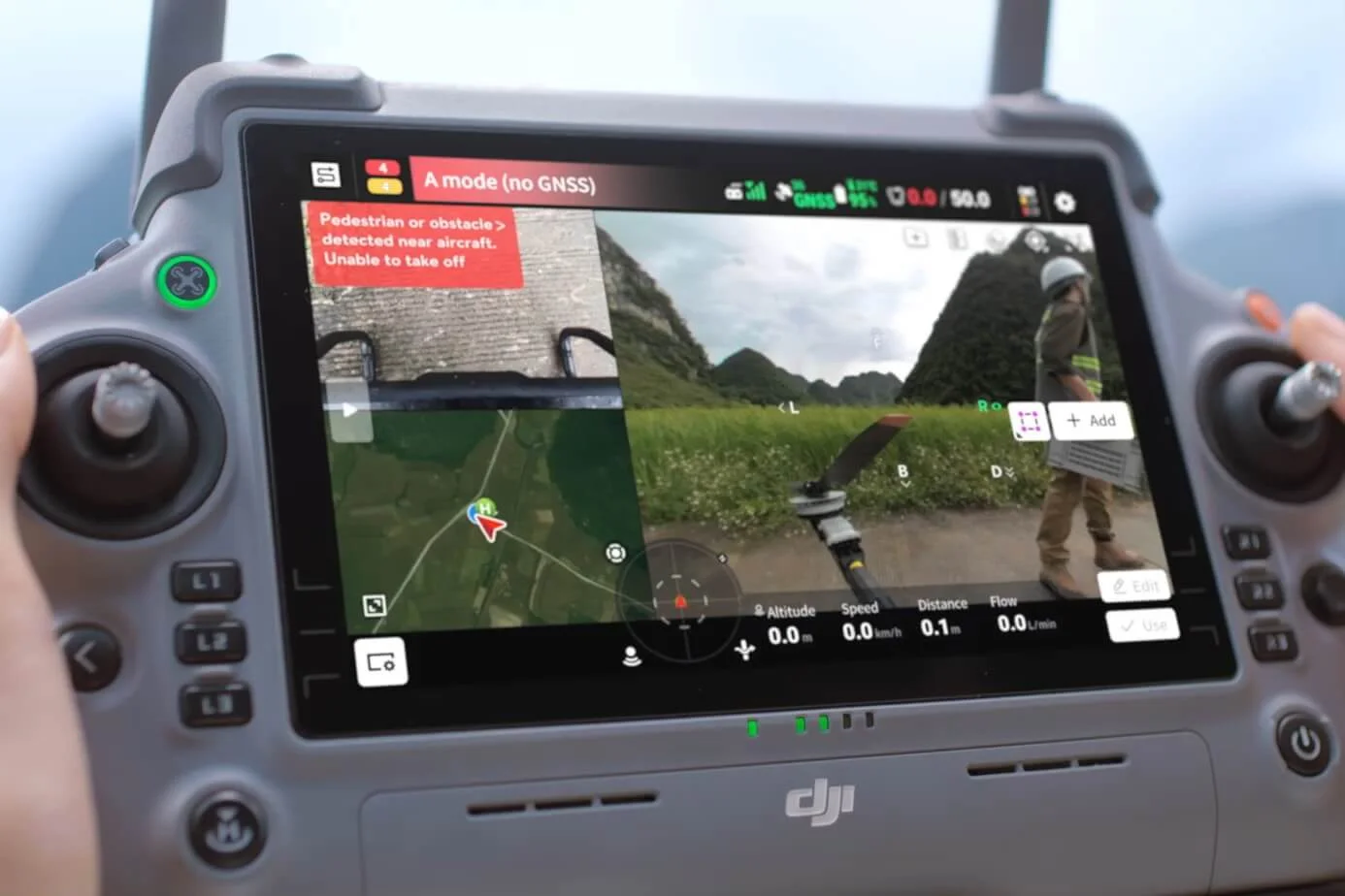 DJI AGRAS T55 — AR flight information
